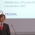 xClose Prof. Hartmut Wittig, Coordinator of the PRISMA Cluster of Excellence welcomes the guests. (Foto: Peter Pulkowski)