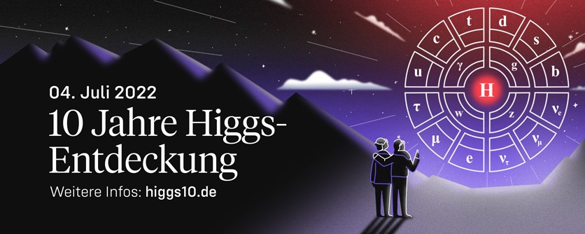 Das Higgs-Teilchen wird 10 Jahre alt - im Juli 2012 wurde seine Entdeckung bekannt gegeben. Das muss gebührend gefeiert werden. Und zwar mit vielen Veranstaltungen deutschlandweit - und eine davon auch in Mainz! (Illustration: Laura Vogiatzis)